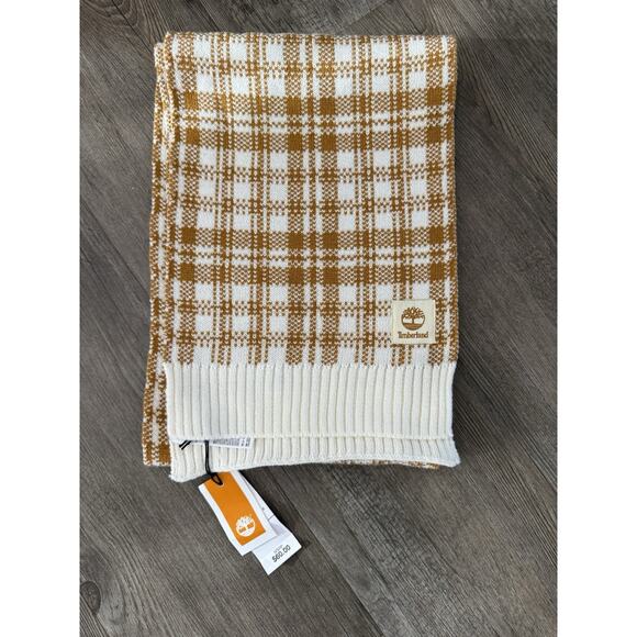 Timberland Accessories - Timberland Scarf NWT Khaki Brown Cream Wheat Plaid Cozy Winter Gift $60 MSRP